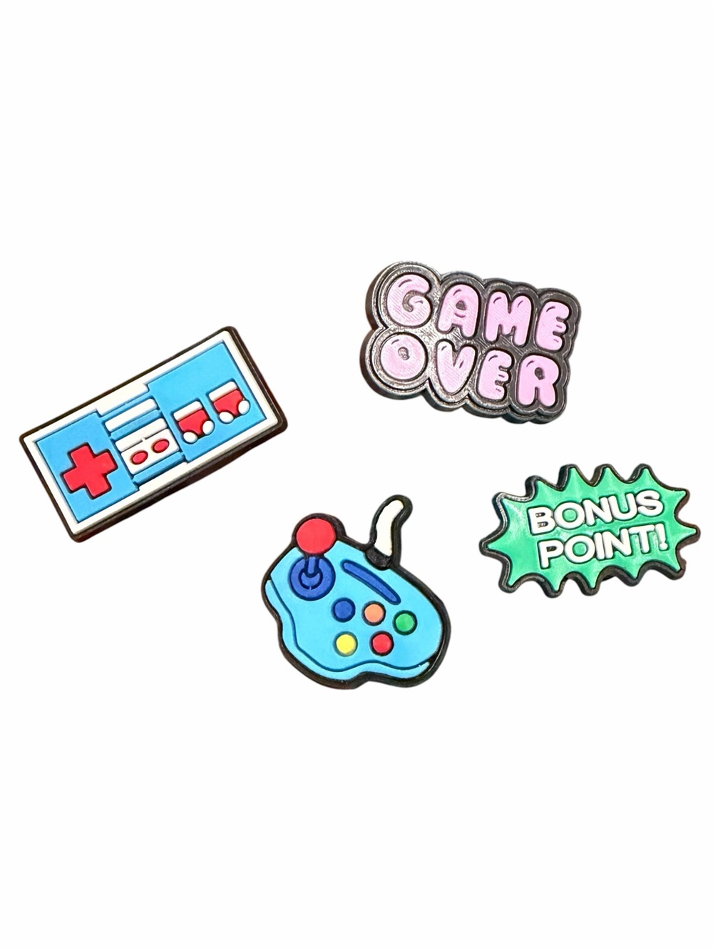 New 4-Piece Video Game Croc Shoe Charms Set Multicolor Jibbits
